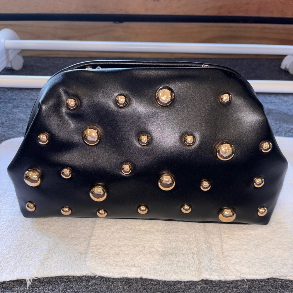 Black Studded Dome Cosmetic Bag